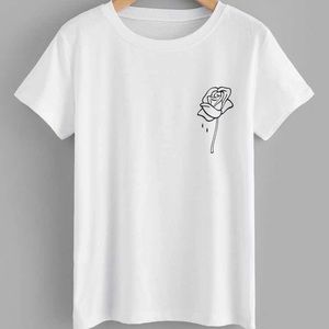 Rose print tee